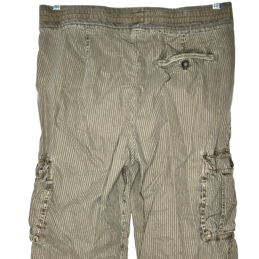 James Perse Y2k Pinstripe Baggy Cargo Pants Womens 2 Med Grunge Olive Wide Leg - Picture 5 of 9